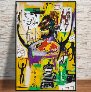  C2055 ジャン＝ミシェル・バスキア Jean-Michel Basquiat キャンバスアートポスター 50×70cm イラスト インテリア 雑貨 海外製 枠なし E