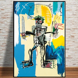  C2058 ジャン＝ミシェル・バスキア Jean-Michel Basquiat キャンバスアートポスター 50×70cm イラスト インテリア 雑貨 海外製 枠なし H