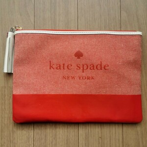 kate spade NEW YORK ケイトスペード フラットポーチ タッセル付き レッド 赤 新品未使用 美品