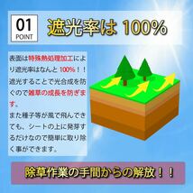 防草シート 1×10m 2枚 300g/m2 高耐久 高透水 PET素材 不織布 耐年数 10年 工事 家庭 園芸 Uピン40本付き_画像5