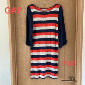 GAP ギャップ ボーダーワンピース XXS 七分袖ワンピース