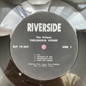 Thelonious Monk The Unique Thelonious Monk 1959 US盤 RLP 12-209 RIVERSIDE Art Blakey セロニアスモンク JAZZ ジャズの画像4