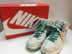 ●USED● NIKE DUNK HI SE ナイキ ダンクハイ シーズナルエディション ファーストユース ホワイト/グリーン DH0960-001 28.5cm　