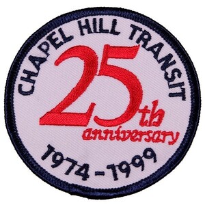 ZE03 CHAPEL HILL TRANSIT 25TH ANNIVERSARY 丸形 ワッペン パッチ ロゴ エンブレム アメリカ 米国 輸入雑貨