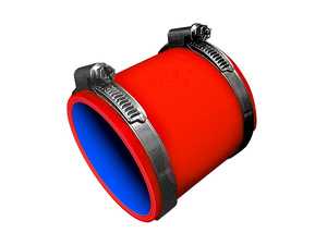 【即納可】バンド付 シリコンホース TOYOKING製 ストレート ショート 同径 内径 Φ25mm 赤色 ロゴマーク無し 汎用品