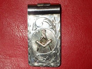 60'S* Freemason * Vintage * money clip *24* Mexico * sterling silver * secret society * purse * money *.. city legend occult 