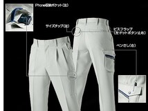 バートル 9002 ツータックカーゴパンツ ネイビー 115サイズ 秋冬用 メンズ ズボン 制電ケア 作業服 作業着 9001シリーズ_画像2