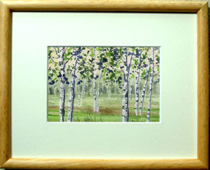 ○Nr. 6606 Weiße Birke / Chihiro Tanaka (Vier Jahreszeiten Aquarell) / Kommt mit einem Geschenk, Malerei, Aquarell, Natur, Landschaftsmalerei