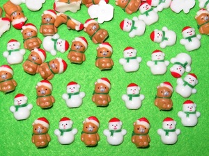 [* Bear -& snowman *100 piece ] Christmas snow ... bear bear .. decoration sk LAP deco rate arrange etc. ^^ poly- [ prompt decision ]