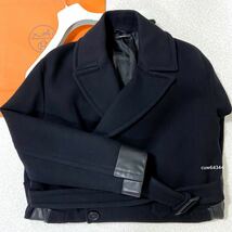 国内正規品 極美品 48（XL対応）Hermes エルメス カーフレザーディテール 高級ロングコート オーバーサイズ ハンガー・ガーメント_画像1