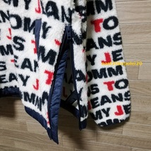 TOMMY JEANS トミー ジーンズ ロゴ 総柄 フリース ボア メンズ ウェア シェルパ アウター プルオーバー ジャケット トミーヒルフィガー L_画像7