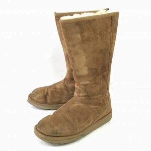 UGG/アグ★シープスキン/ロングムートンブーツ【25.0/キャメル】バックジップ◆WB59-10