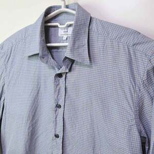  old clothes * Dunhill long sleeve shirt blue yellow check L xwp