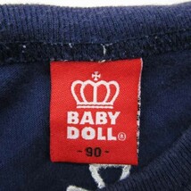 ベビードール 肩ボタン 半袖Tシャツ カットソー 女の子用 90サイズ 紺ピンク7 ベビー 子供服 BABYDOLL_画像3