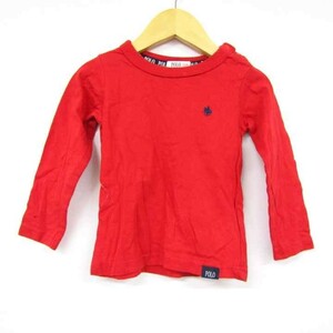 ポロ ベビー 肩ボタン 長袖Tシャツ カットソー 男の子用 90サイズ 赤 ベビー 子供服 POLO Baby