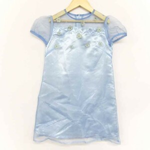  Yuki Torii Anne fan dress One-piece short sleeves floral print for girl 120A size blue Kids child clothes YUKI TORII enfants