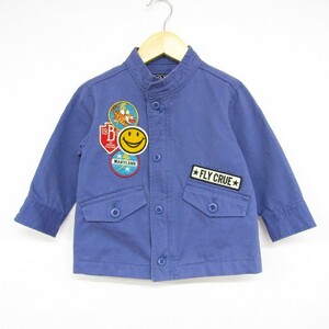 エフオーキッズ ミリタリージャケット アメカジ ジップアップ 男の子用 90サイズ 青 ベビー 子供服 F.O.KIDS