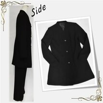 喪服 レディース ロング丈 ブラックフォーマル おしゃれ 大きいサイズ 礼服 ジャケット パンツスーツ 136701-M_画像4
