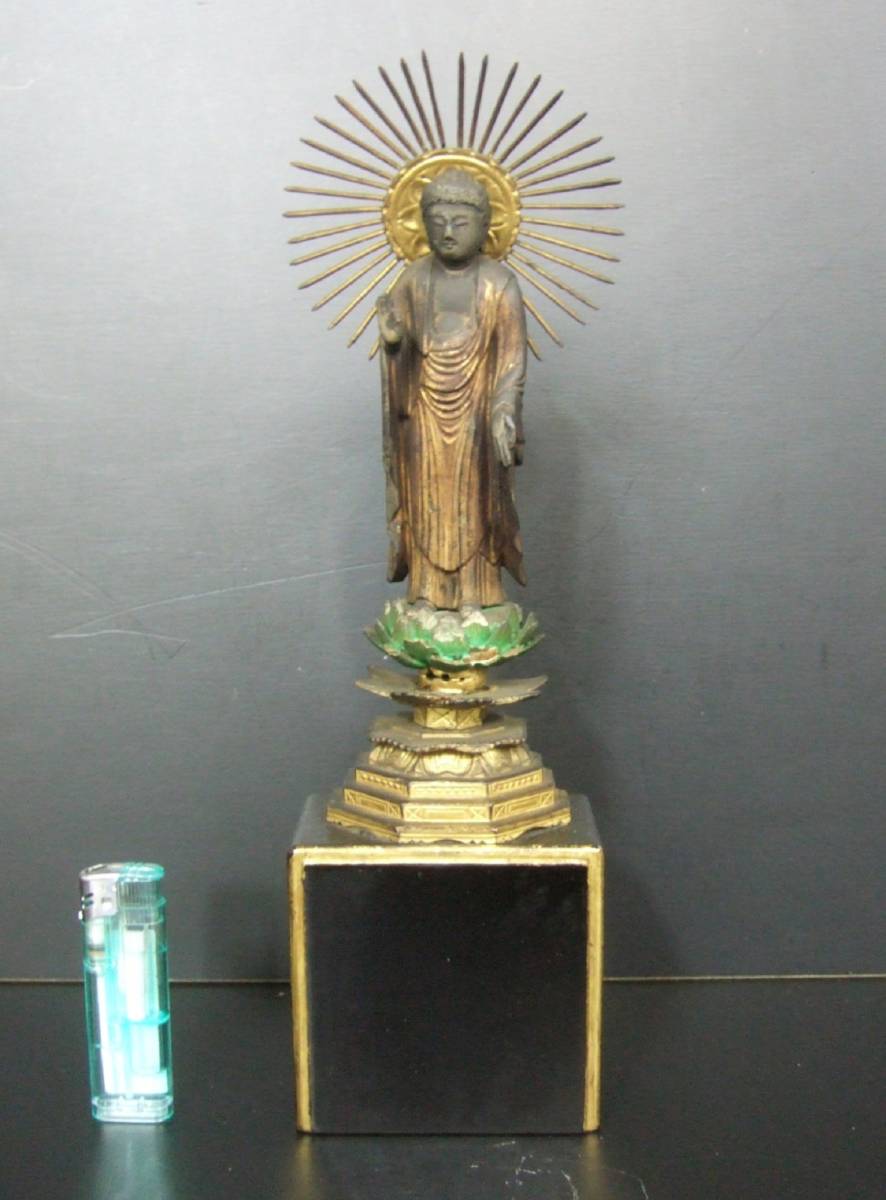 仏像 厨子 木彫 仏教美術 阿弥陀如来 観音 アンティーク仏像 寺院放