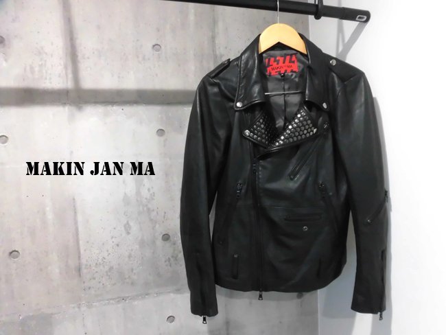 レザージャケット MAKIN JAN MA スタッズ ライダースジャケット