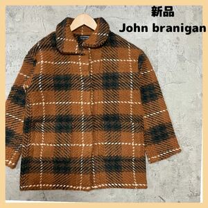 新品定価27380円 John branigan ジョンブラニガン sarah jacket ジャケット コート ウール ツイード アイルランド製 チェック柄 玉FL1822