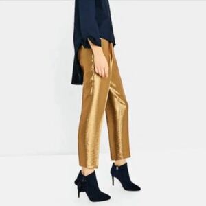 ZARA ポンポン付き アンクルブーツ スエード革 ヤギ革　ネイビー ＃23.5(37サイズ) ★美品★