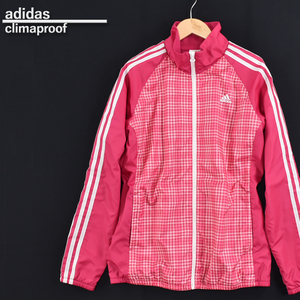 adidas Adidas * climaproof тысяч птица .. в клетку обратная сторона ворсистый Wind брейкер жакет длинный рукав Pink Lady -sOT