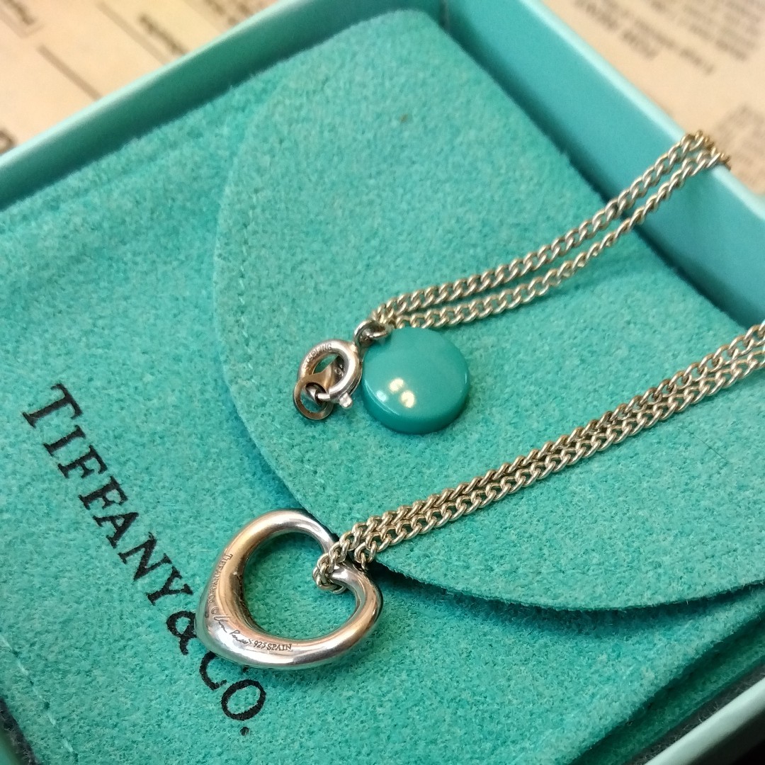 正規品/良品/Tiffany&Co. オープンハート ネックレス SV925 FVhxxoG9py ...