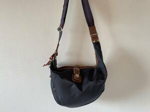  ultimate beautiful goods almost unused goods * Italy made Orobianco Orobianco nylon leather shoulder bag diagonal ..*