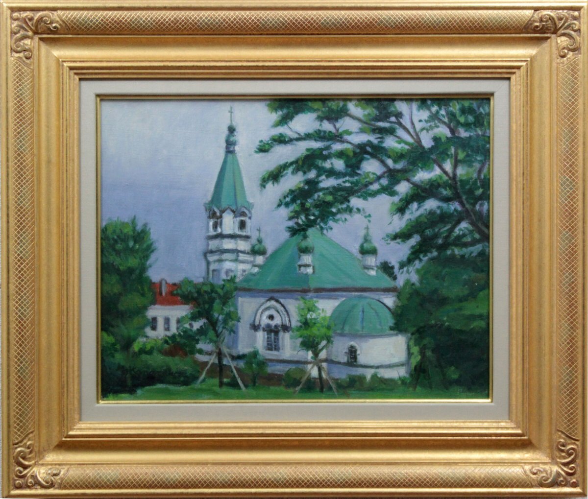 Kanazawa Iwao Hakodate Orthodox Church Oil Painting - Hokkaido Gallery, Painting, Oil painting, Nature, Landscape painting