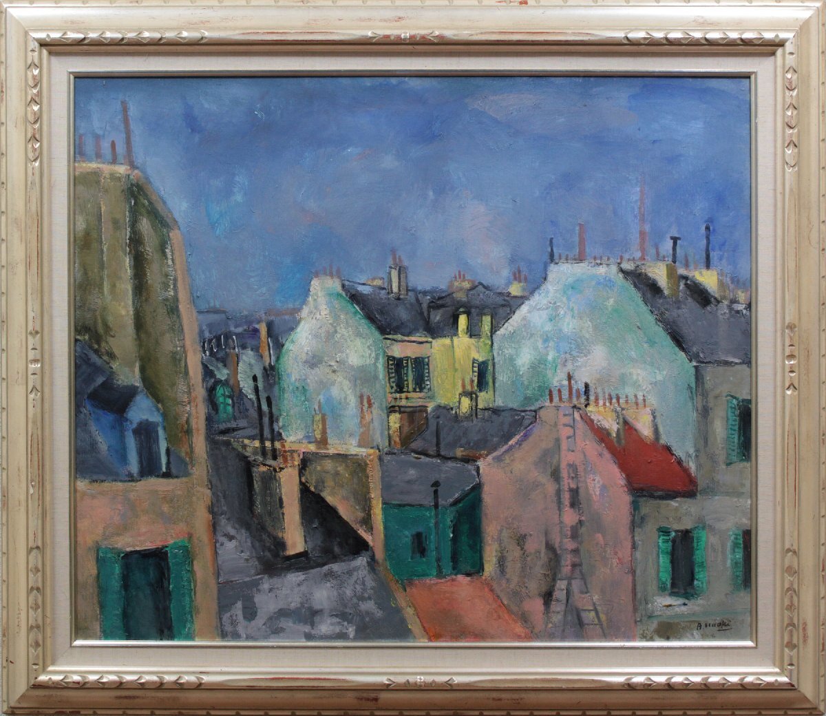 Akira Naoki Roofs of Paris Oil Painting [Framed Painting], Painting, Oil painting, Nature, Landscape painting