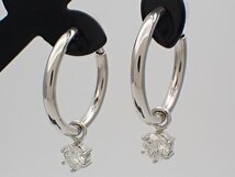 PT900 プラチナ ダイヤ リングピアス D0.52ct+0.45ct 6.9g 中古A- 【送料無料】 C-8720_画像9