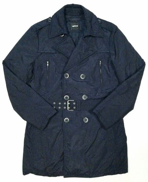 美品「GAS」“BRET/R” 中綿入り ナイロン生地 ピーコート/ミリタリーコート Dark-Navy SIZE:S