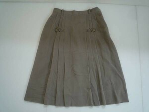 [. bargain!] * Toray teto Ace * pleated skirt khaki - series [ waist :75 cm] (NS04L080)