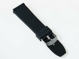 アウトドア スポーツ ファッション 腕時計 交換用 シリコン製 ブラック バンド ベルト 22MM#ブラック