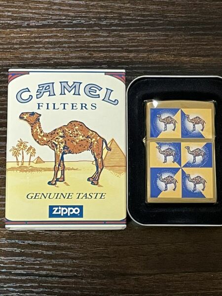zippo CAMEL FILTERS BLEND GOLD キャメル TURKISH&DOMESTIC 1999年製 年代物 ゴールド ラクダ 砂漠 ピラミッド ソリッドブラス