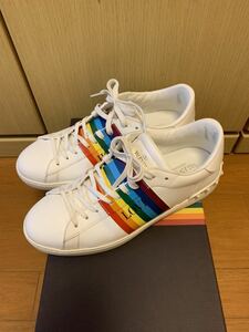  regular VALENTINO Valentino Rainbow multicolor open lock studs leather sneakers white 41 TR830Y2 41