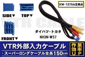 KW-1275A 同等品 VTR外部入力ケーブル トヨタ ダイハツ TOYOTA DAIHATSU NH3N-W57 対応 アダプター ビデオ接続コード 全長150cm カーナビ