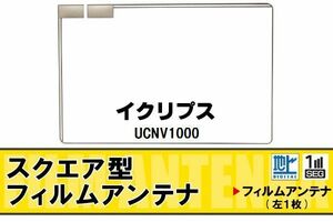 スクエア型 フィルムアンテナ 地デジ イクリプス ECLIPSE 用 UCNV1000 対応 ワンセグ フルセグ 高感度 車 高感度 受信