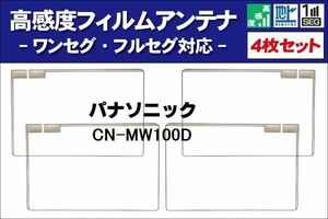 地デジ パナソニック Panasonic 用 フィルムアンテナ 右2枚 左2枚 4枚 セット CN-MW100D 対応 ワンセグ フルセグ ナビ 受信