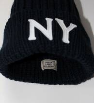 美品 UNITED ARROWS green label relaxing　NY ニューヨーク ニット帽 キャップ CAP 帽子 男女兼用_画像3