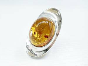  rare Georg Jensen George Jensen silver amber ring 925 amber #242 approximately 9 number antique 