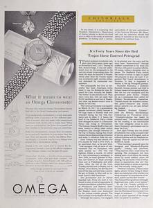 稀少・時計広告！1954年オメガ 時計広告/Omega Chronometer Watch/N