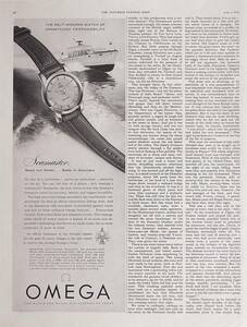 稀少・時計広告！1955年オメガ 時計広告/Omega Seamaster Watch/クルーザー/N