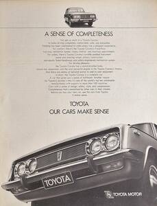 稀少！1969年トヨタ・コロナ広告/Toyota Corona/トヨタ自動車/昭和レトロ/旧車/E