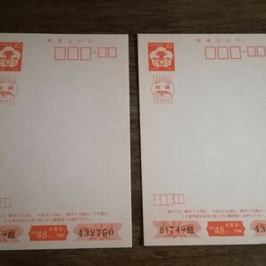 未使用　年賀はがき　昭和48年　10円×2枚