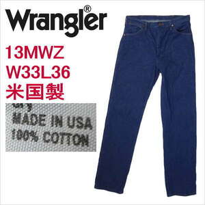 Wrangler Wrangler сделан в Соединенных Штатах 13 МВт Carboy Cut Jeans W33L36 Blue Made в США