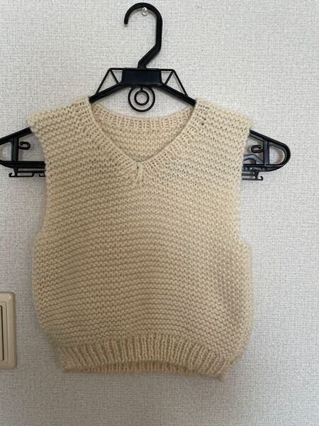 ハンドメイド 手編みベビー服 ベスト