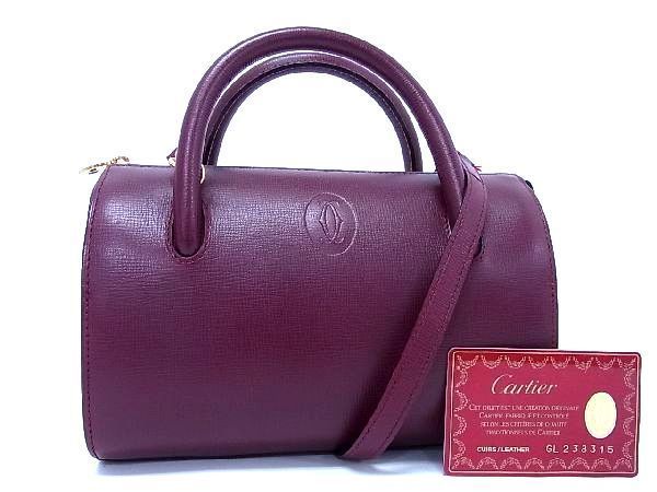 ヤフオク! -「cartier ハンドバッグ マストライン ボルドー レザー」の ...