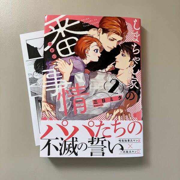 新品未読品 しまちゃん家の番事情 2巻 三日ミタ先生 ペーパー付き